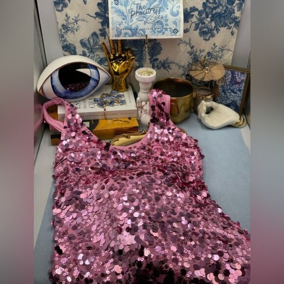 🆕 SIMKHAI 🧿 NWOT Bex Sequined Embellished Maxi Dress, Sorbet Pink - Sz US 8 - Picture 12 of 13